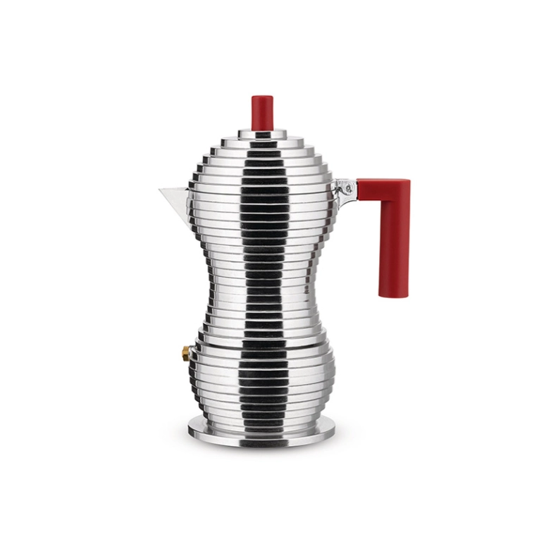 Café & Thé Cafetière expresso PULCINA 3 tasses Rouge ALESSI