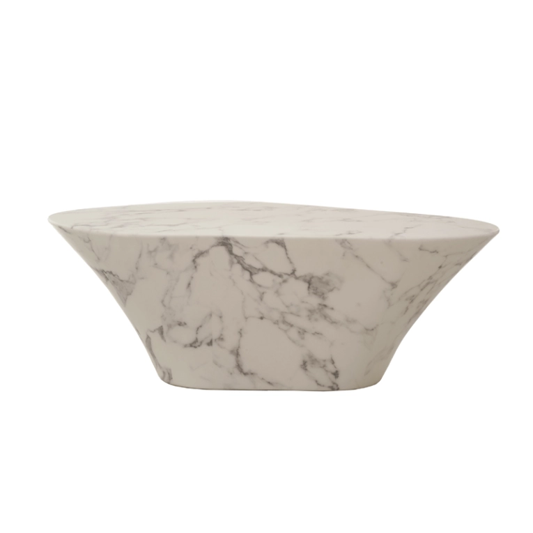Table basse OVAL MARBLE LOOK Blanc POLS POTTEN