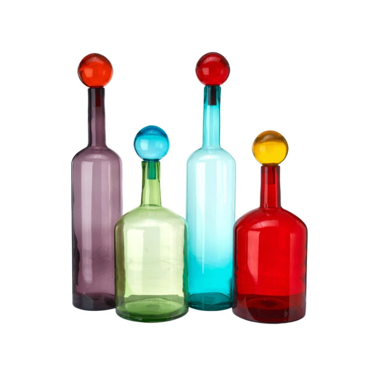 Vase Set de 4 Carafes BUBBLES AND BOTTLES XXL Multicolore  POLS POTTEN