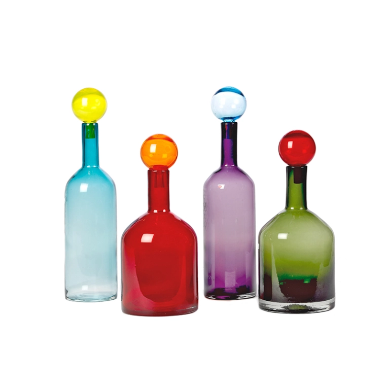 Carafe & verre Set de 4 Carafes BUBBLES AND BOTTLES L Multicolore  POLS POTTEN
