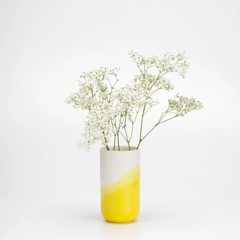 Vase Vase HERRINGBONE rainuré Jaune VITRA