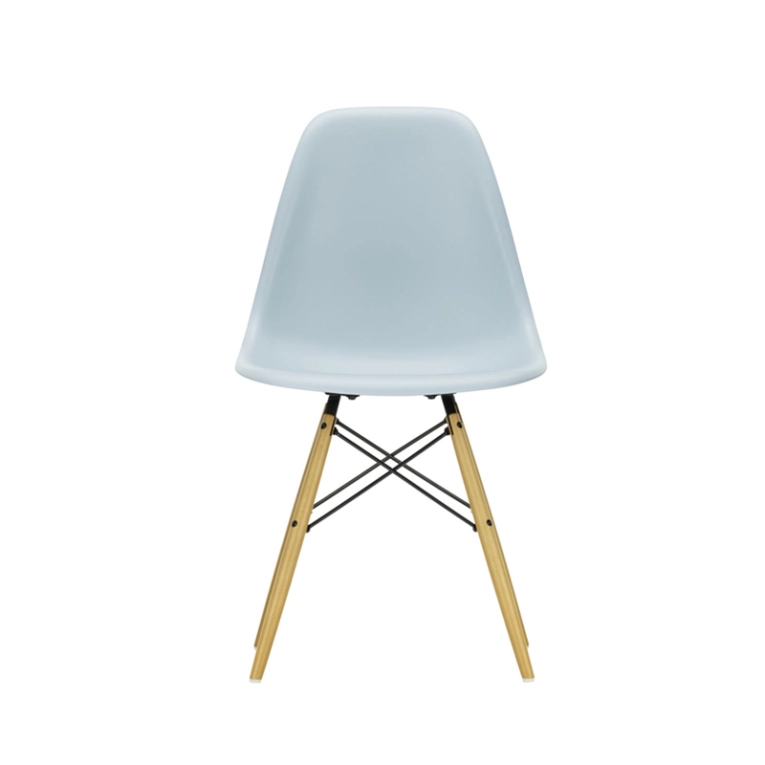 Chaise EAMES PLASTIC CHAIR DSW érable nuance de jaune Gris bleuté RE VITRA