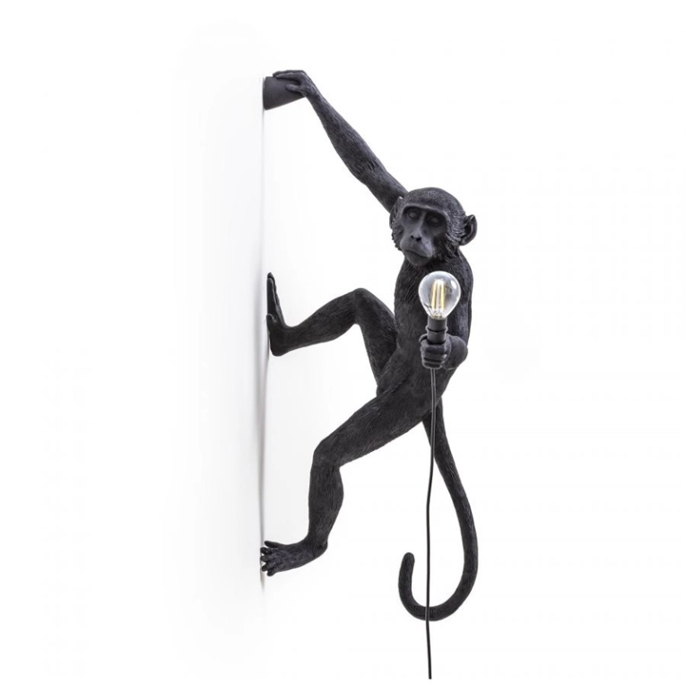 Applique MONKEY OUTDOOR Hanging Right Hand Noir SELETTI