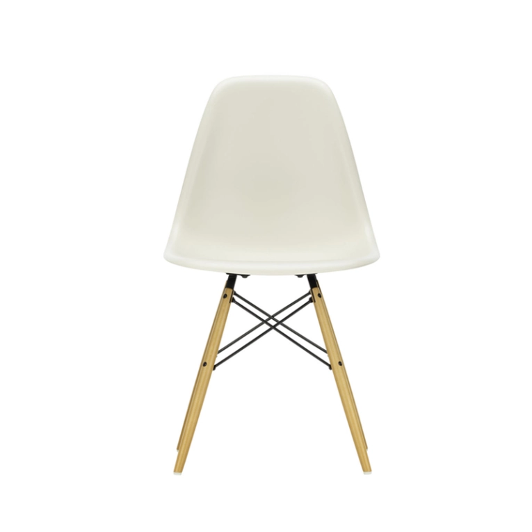 Chaise EAMES PLASTIC CHAIR DSW érable nuance de jaune Gris galet RE VITRA