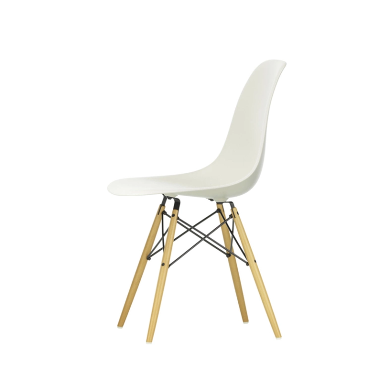 Chaise EAMES PLASTIC CHAIR DSW érable nuance de jaune Gris galet RE VITRA