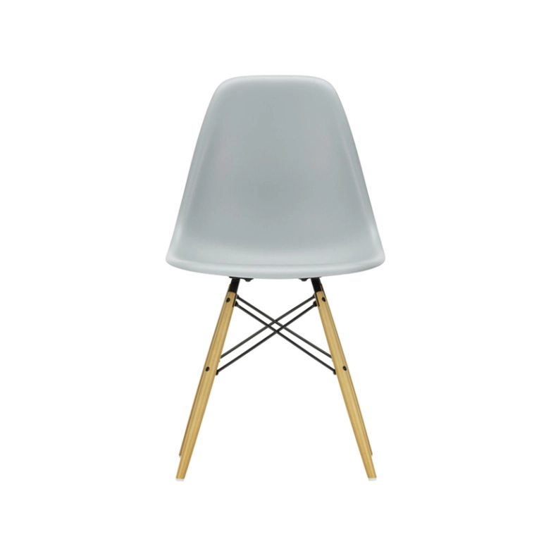 Chaise EAMES PLASTIC CHAIR DSW érable nuance de jaune Gris clair RE VITRA