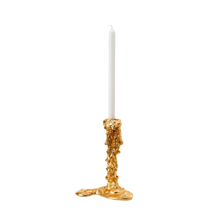 Photophore, bougeoir et bougie Bougeoir DRIP L Or POLS POTTEN