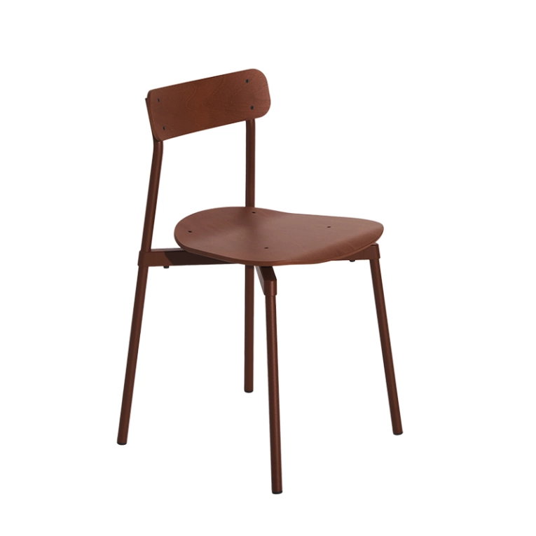 Chaise FROMME Bois Marron rouge PETITE FRITURE