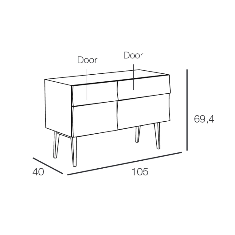 Meuble de rangement REFLECT Bahut small Noir MUUTO
