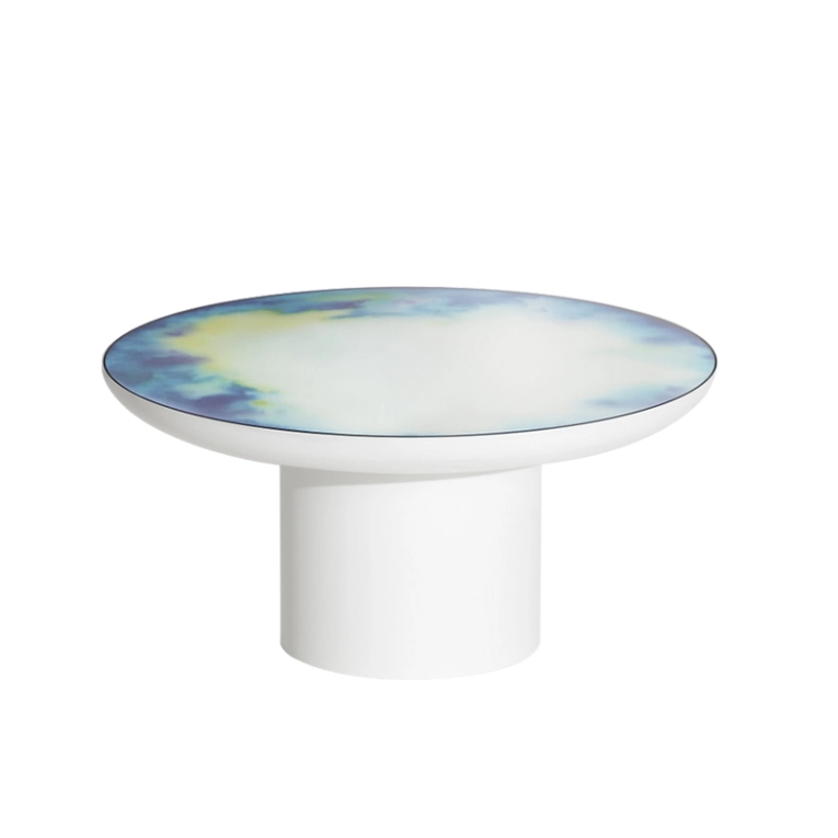 Table basse FRANCIS L Aquarelle bleu-jaune PETITE FRITURE