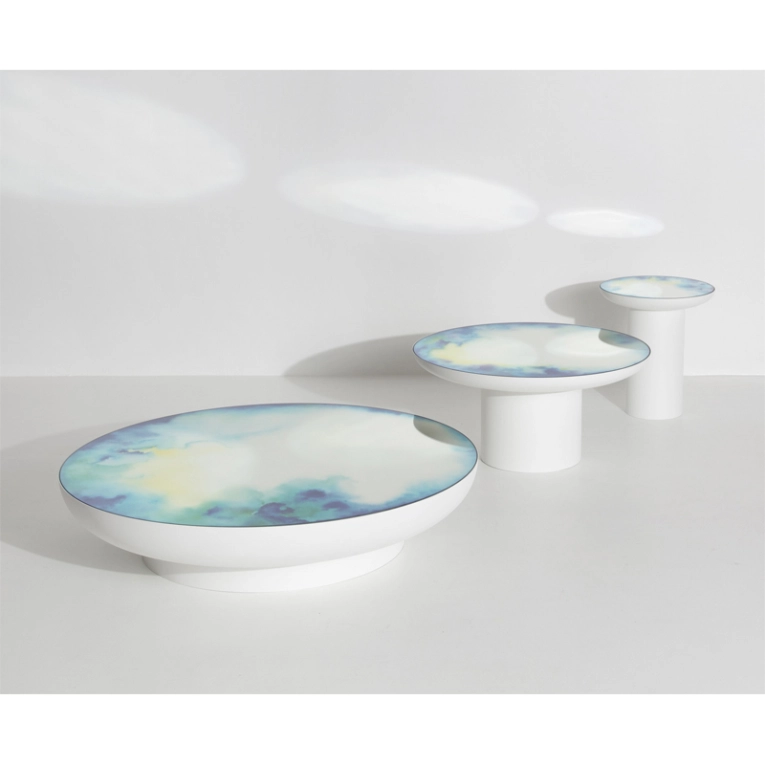 Table basse FRANCIS L Aquarelle bleu-jaune PETITE FRITURE