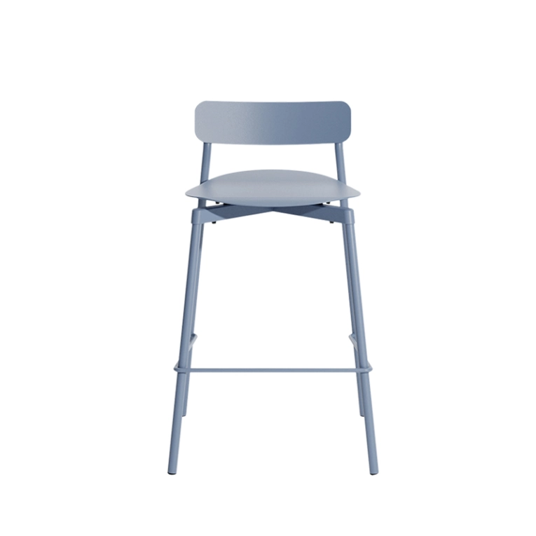 Tabouret haut FROMME H65 Bleu pigeon PETITE FRITURE