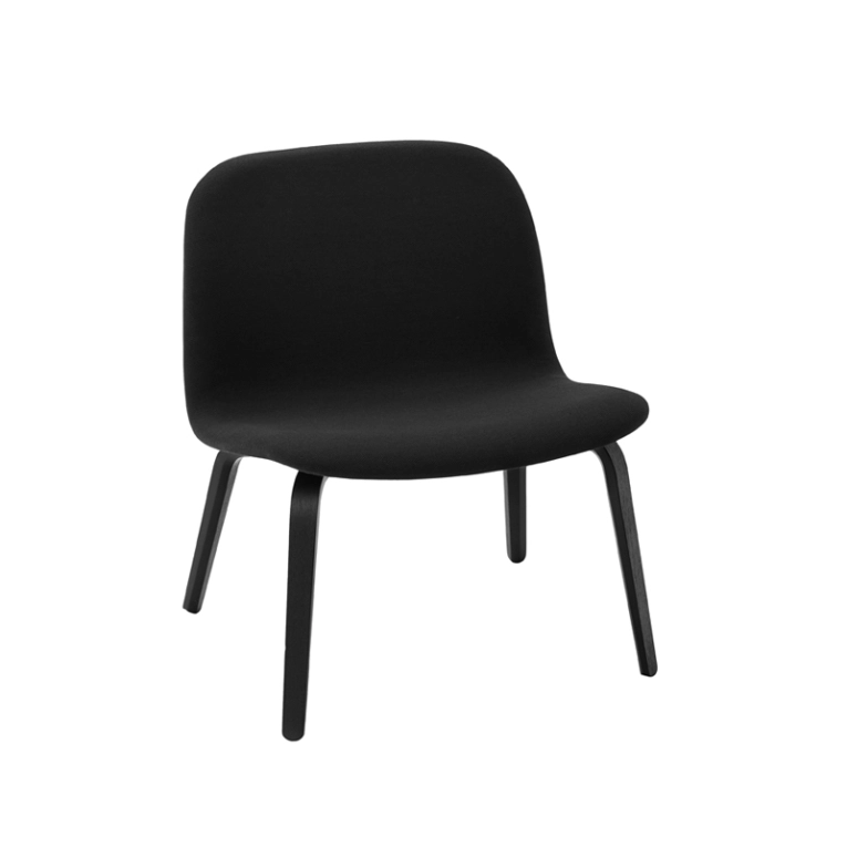 Fauteuil VISU LOUNGE coque tissu Coque noire  Piètement noir MUUTO