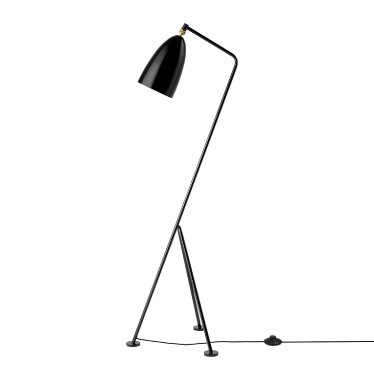 Lampadaire GRÄSHOPPA Noir brillant GUBI