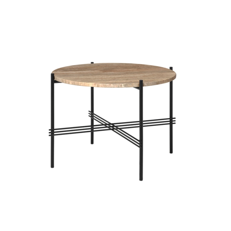 Table basse TS COFFEE Ø 55 Travertin taupe chaud GUBI