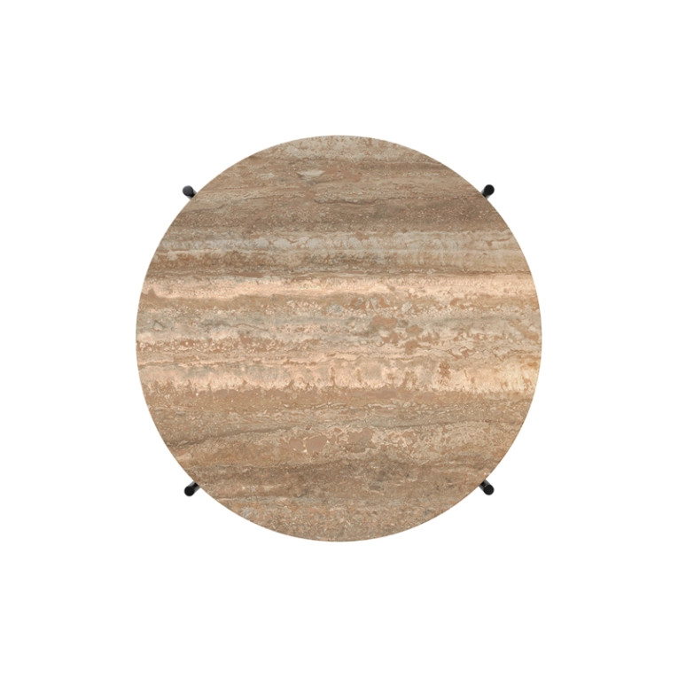 Table basse TS COFFEE Ø 55 Travertin taupe chaud GUBI