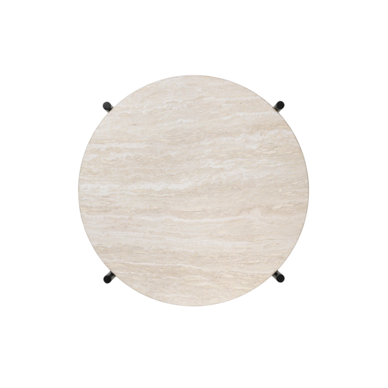 Table basse extérieur TS TRAVERTIN Ø 40 Blanc neutre outdoor GUBI