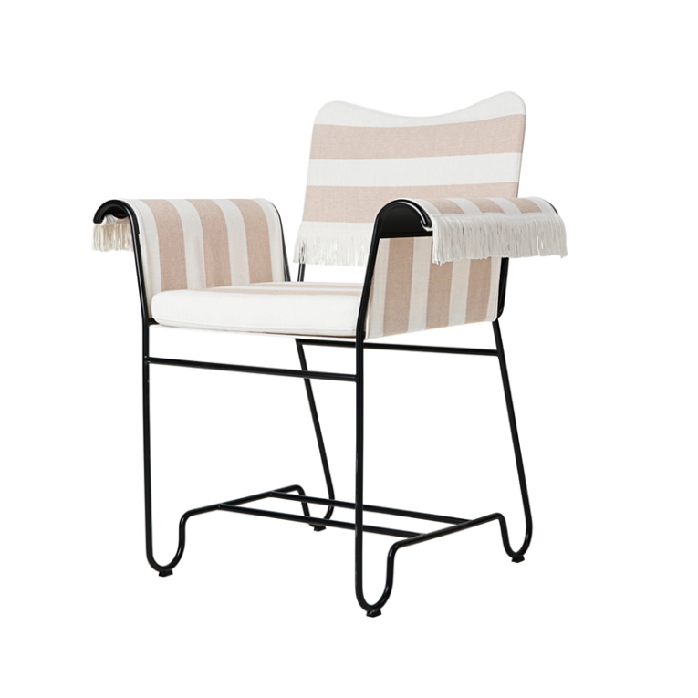 Fauteuil extérieur TROPIQUE avec franges Leslie Stripe 40 GUBI