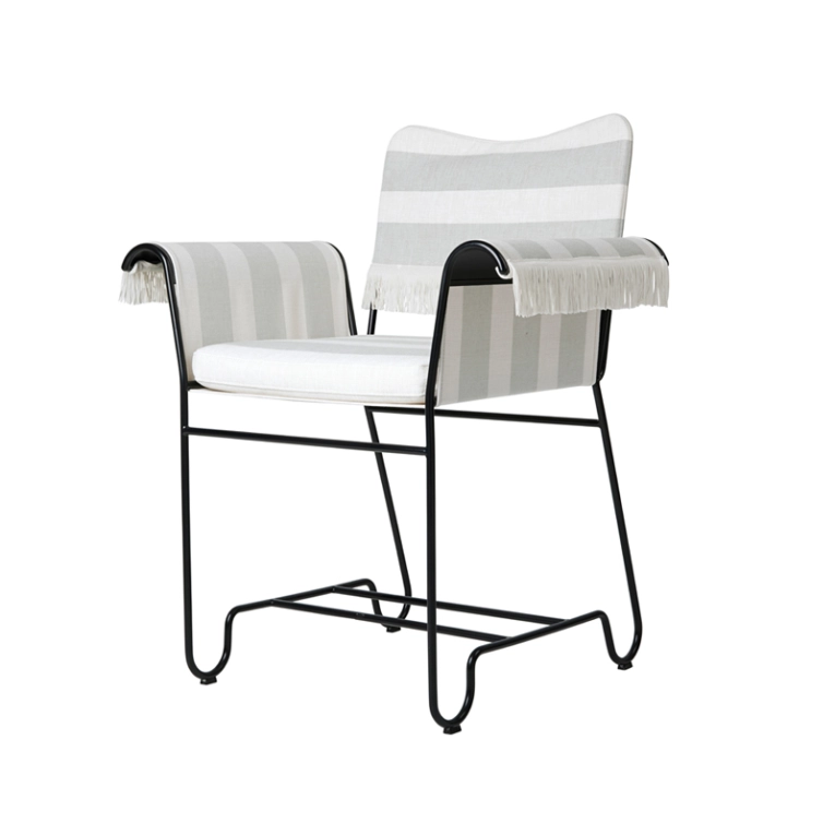 Fauteuil extérieur TROPIQUE avec franges Leslie Stripe 20 GUBI
