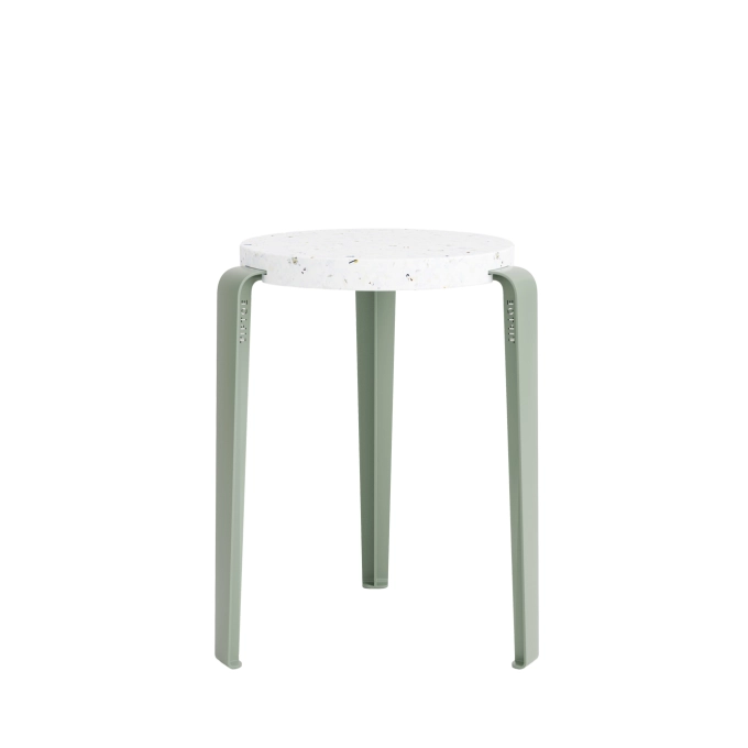Tabouret LOU Plastique Recyclé Venezia Gris Eucalyptus TIPTOE