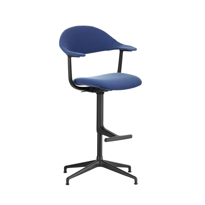 Tabouret haut MYNT HIGH 4 branches Laser Bleu/marron marais VITRA