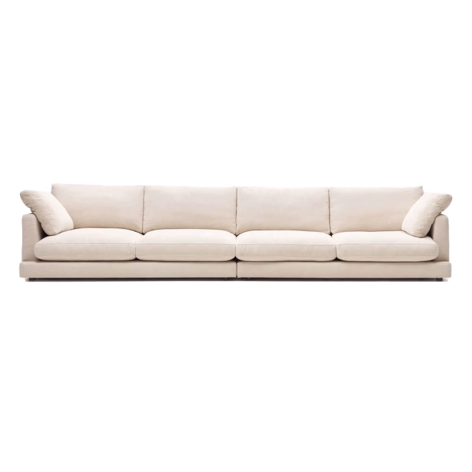 Canapé GALA 6 places linéaire Chenille Beige KAVE HOME