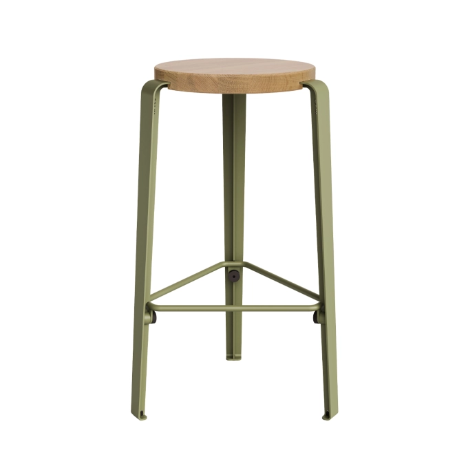 Bar Stool MI LOU Oak/Khaki Green TIPTOE