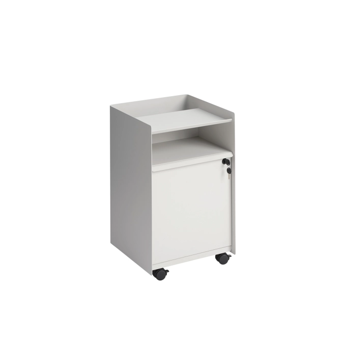 Desserte FOLDED avec tiroir et serrure H 61,5 Gris MUUTO