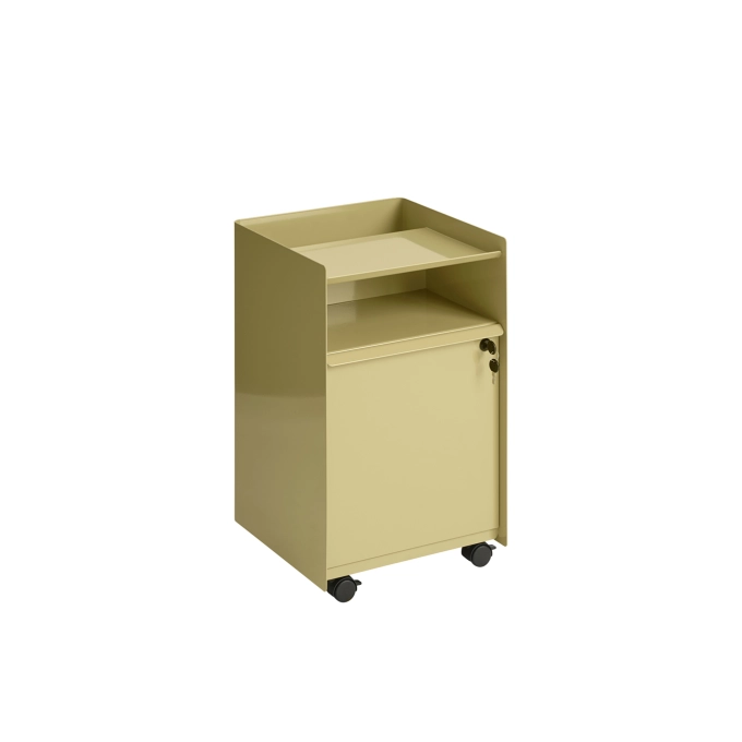 Desserte FOLDED avec tiroir et serrure H 61,5 Beige/Vert foncé MUUTO