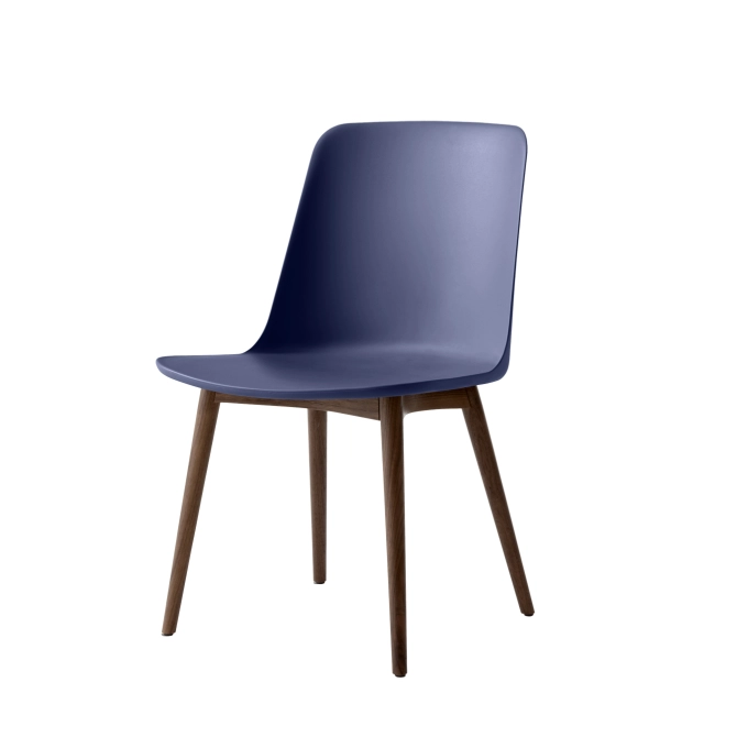 Chaise RELY HW71 Bleu Minuit/Noyer AND TRADITION