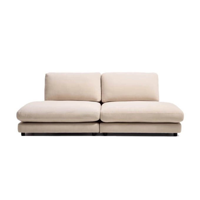 Canapé GALA 3 places sans accoudoirs Chenille Beige KAVE HOME