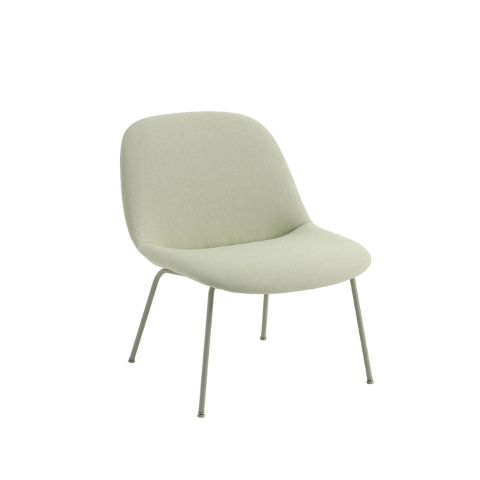 Fauteuil FIBER SOFT LOUNGE pieds acier vert poussière Delta 26 MUUTO