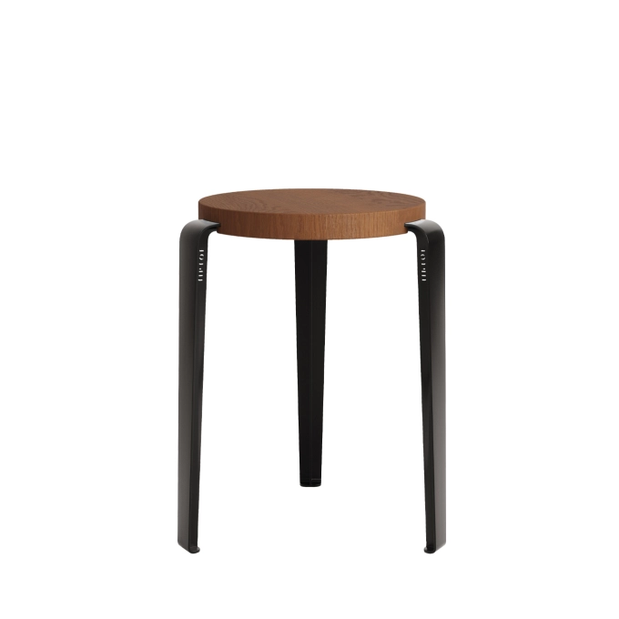 Tabouret LOU Chêne Teinté Noir graphite TIPTOE