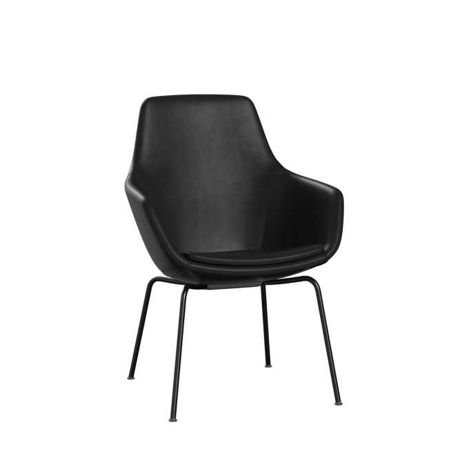 Chaise avec accoudoirs LITTLE GIRAFFE 3201 Grace/Noir FRITZ HANSEN