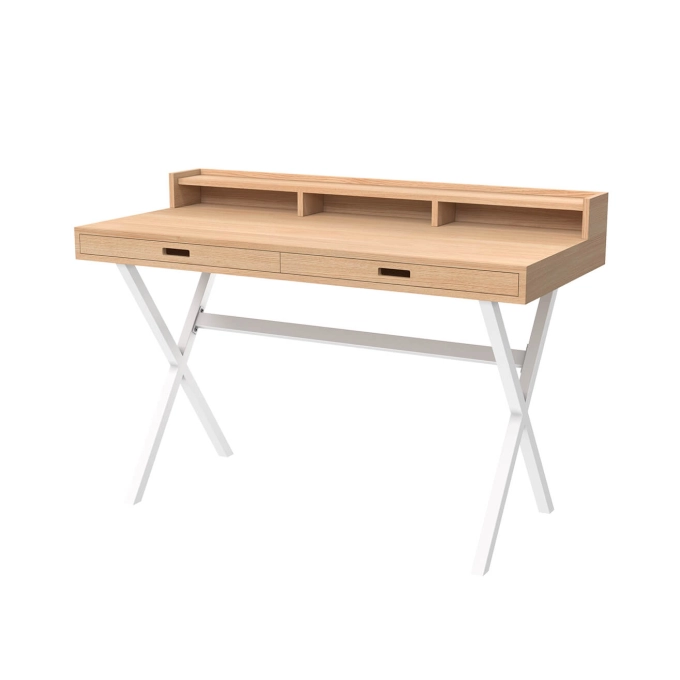 Bureau HYPPOLITE chêne Bleu d'eau HARTO