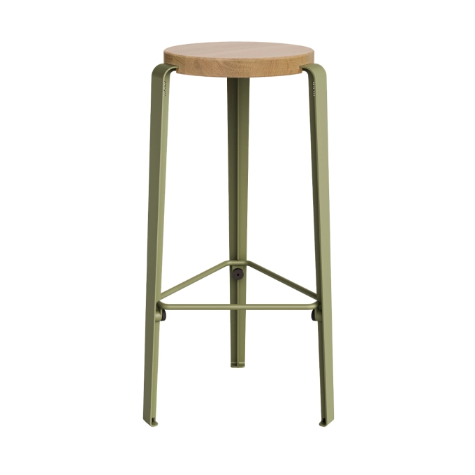 Bar Stool BIG LOU Oak/Khaki Green TIPTOE