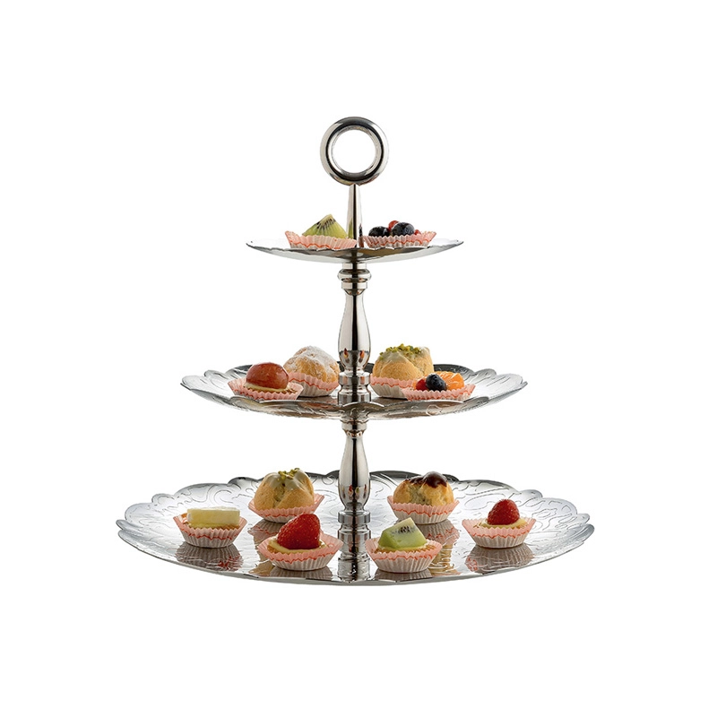 Relaxdays Plateaux de service, lot de 3, Acier inoxydable, adapté au lave- vaisselle, saucisson, 48 x 33 cm, argenté
