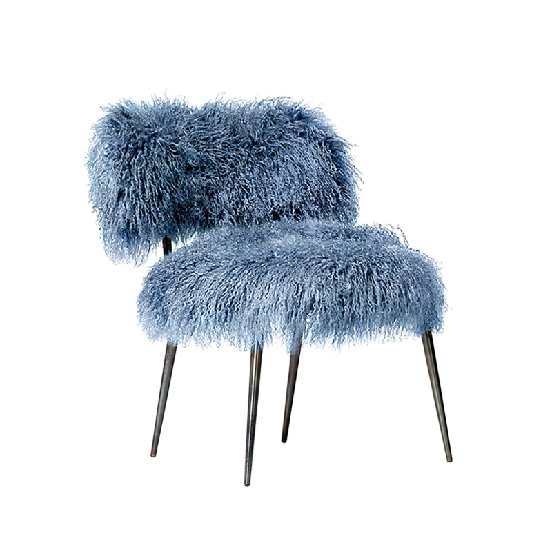 Easy chair NEPAL Mongolia blue BAXTER MADE IN ITALY | SILVERA