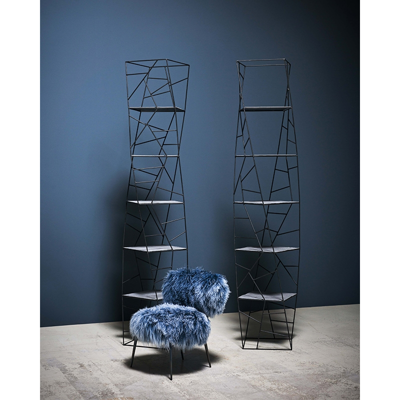Easy chair NEPAL Mongolia blue BAXTER MADE IN ITALY | SILVERA