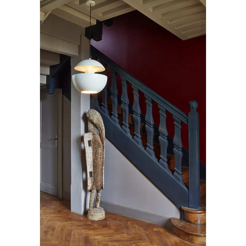 Pendant Light HERE COMES THE SUN 450 White & copper DCW EDITIONS