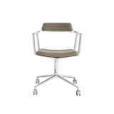 SWIVEL CHAIR 452 à roulettes Tissu sable foncé / Aluminium poli
