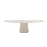 ALLURE O' Rectangular L 200 Carrara White Marble with White Base