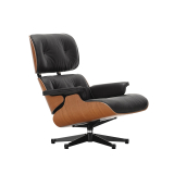 EAMES LOUNGE CHAIR Black leather/ American cherry shell