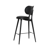 HIGH STOOL BACKREST Hêtre noir/ cuir noir