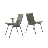 AV34 CITY chair with armrests Bronze green