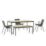AV34 CITY chair with armrests Bronze green