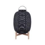 Lanterne TIKA base bois 47x69 Noir