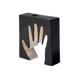 IMPRONTA MANO black and white vase
