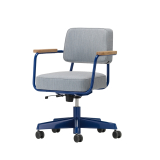 FAUTEUIL DIRECTION PIVOTANT Tress gris bleuté mélange 06/ Prouvé Bleu Marcoule