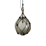 Suspension BOLLICOSA NAUTILUS Ø 50 Verre fumé transparent / nœuds verts